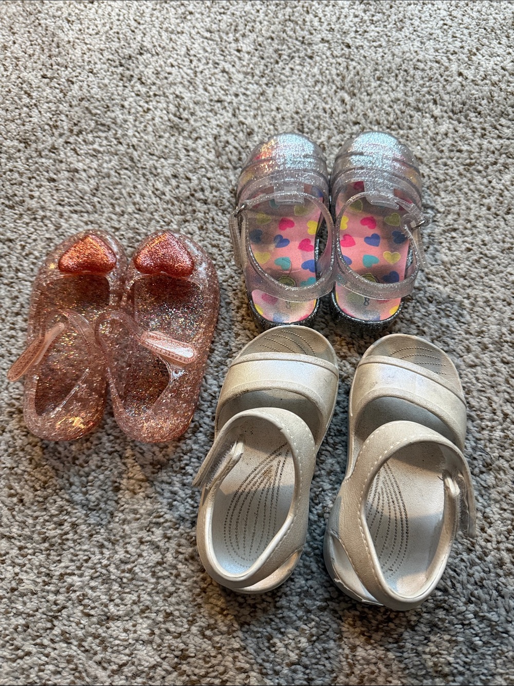 Girls Silver Glitter Sandals - Unbranded Kids Shoes